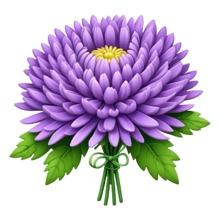 bouquet Lavender Chrysanthemum, luxuriant, leaf, bud sticker