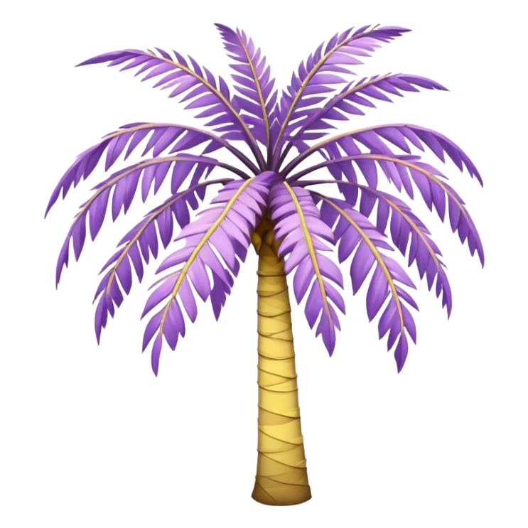 palm tree with pastel purple trunk and pastel yellow leaves sticker