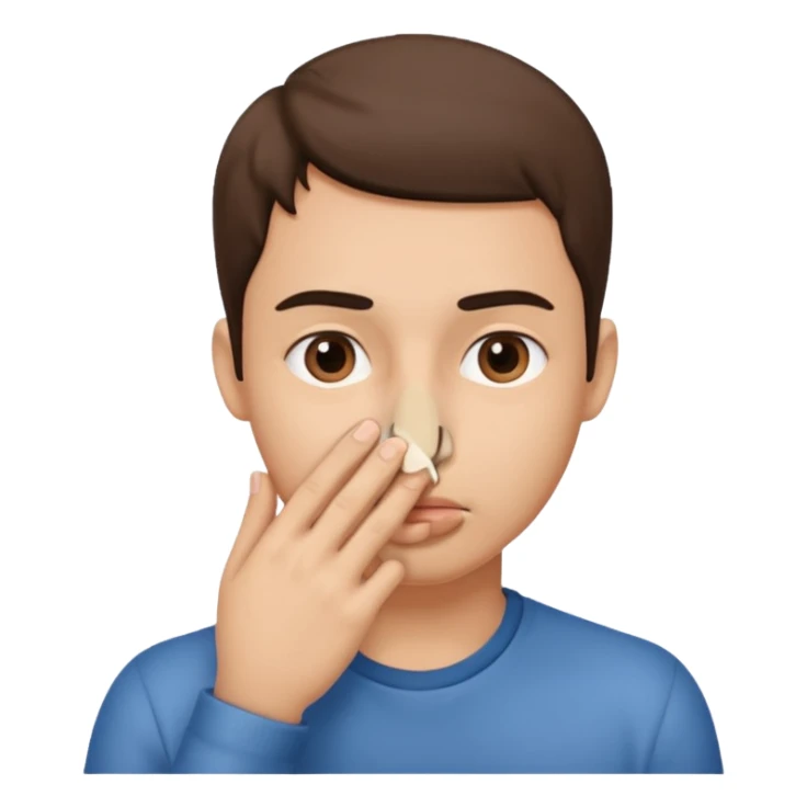 Face holding nose sticker