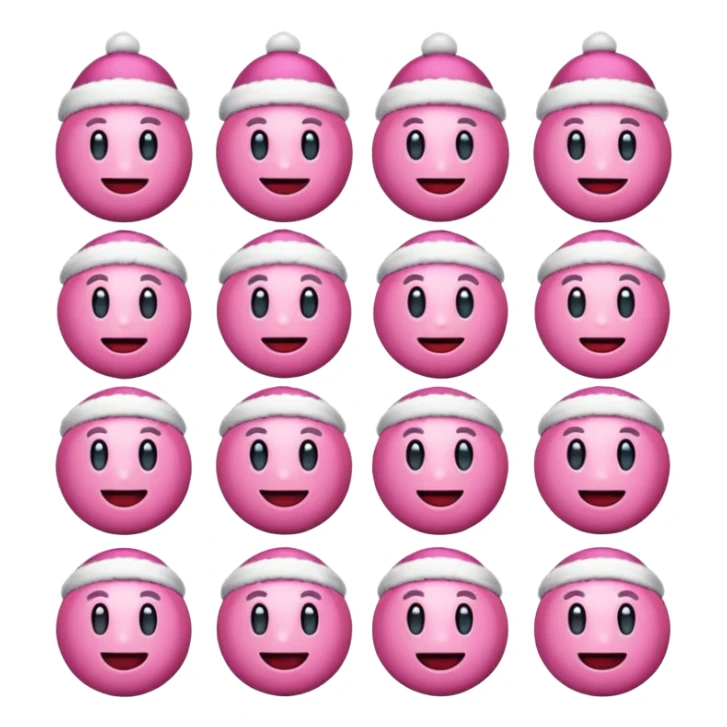 Aesthetic clean girl pink Christmas emojis sticker