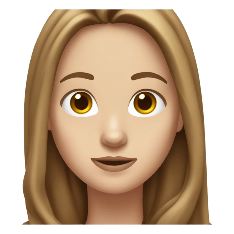 White girl with brown long hair and camera sticker