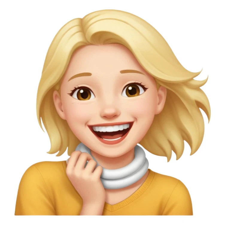 Girl holding neck laughing  sticker