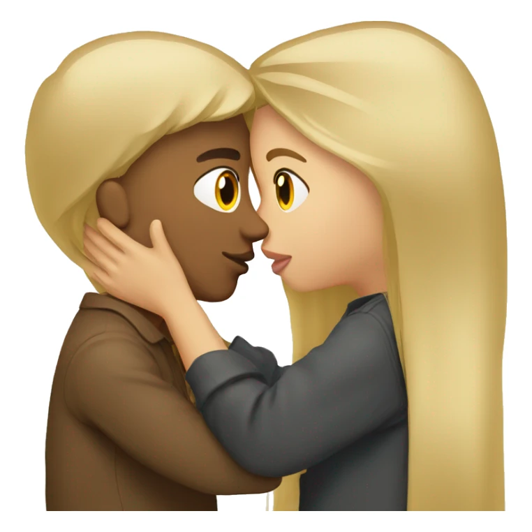blonde girl kissing brown hair guy sticker