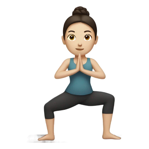 White woman with dark brown hair doing yoga sticker