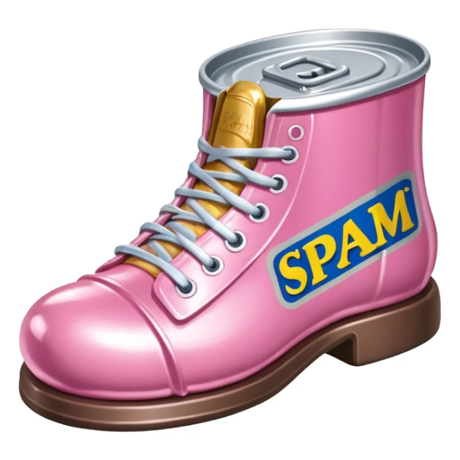 Jeff Koons style spam can shoe sculpture  sticker