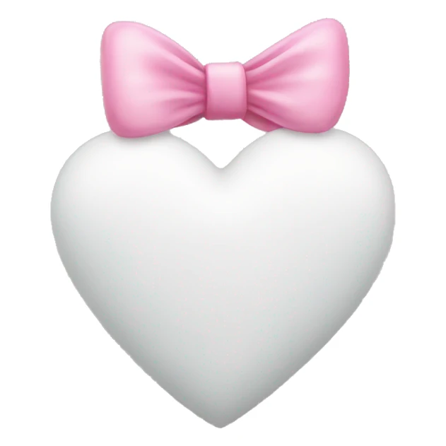 White heart with pink bow on it  sticker