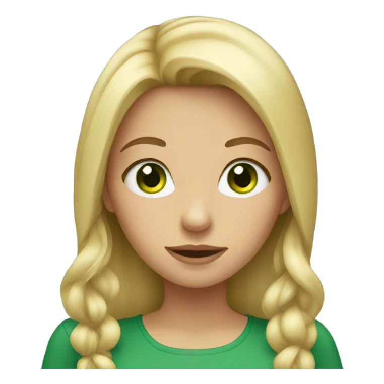 a medium blond girl with green eyes sticker