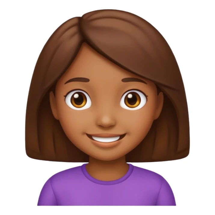 Cute girl kid emoji brown body sticker
