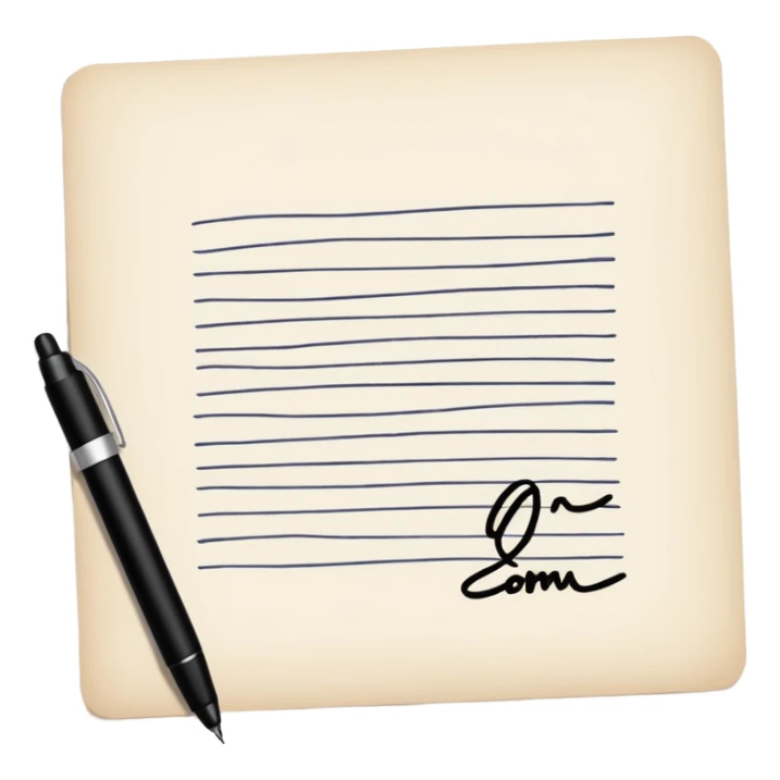 Signature at the bottom of the page sticker