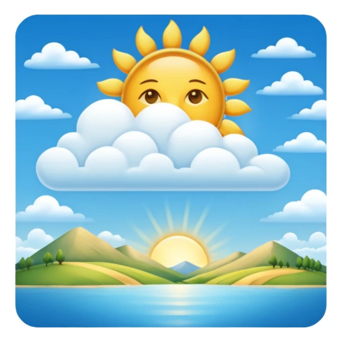 partly cloudy landskape  add sun sticker