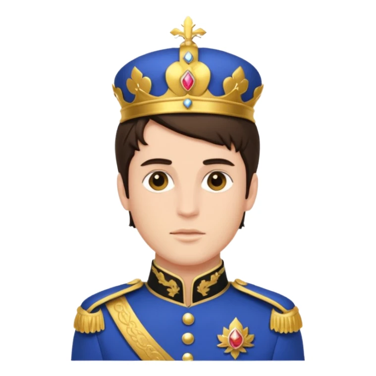 brunette male prince with royal uniform sticker