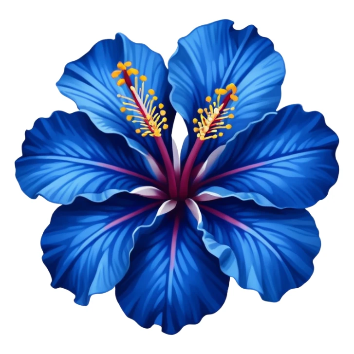 very Dark blue flower hibiscus only colour blue and white sticker