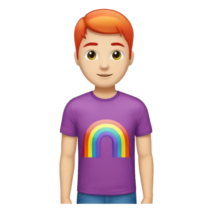 man with rainbow colored t shirt sticker