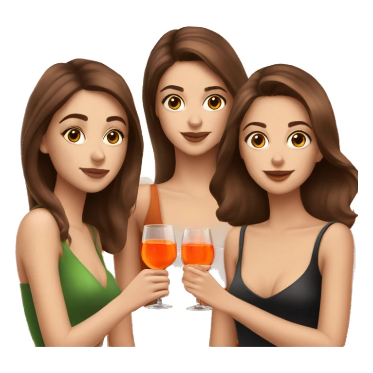Three beautiful girls (brownHair) drinking aperol   sticker