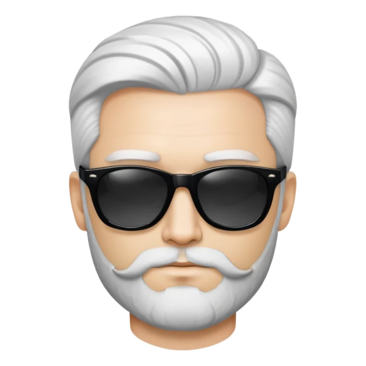 man with sunglasses, white skin, elegant hair, 30s, short beard sticker