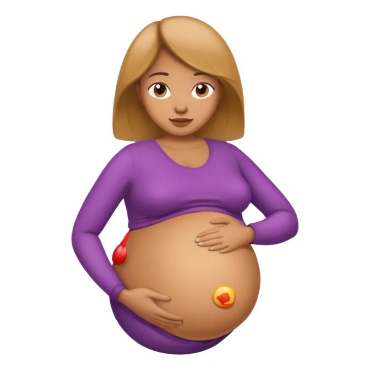  tan skin woman with inflated belly sticker