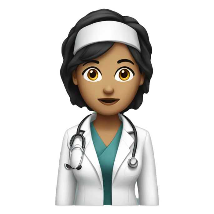lady doctor with black hair sticker