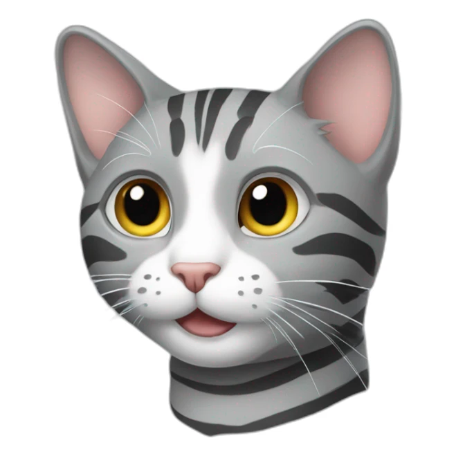 grey cat with stripes male happy sticker