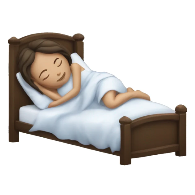 Brunette Caucasian women sleeping in bed sticker
