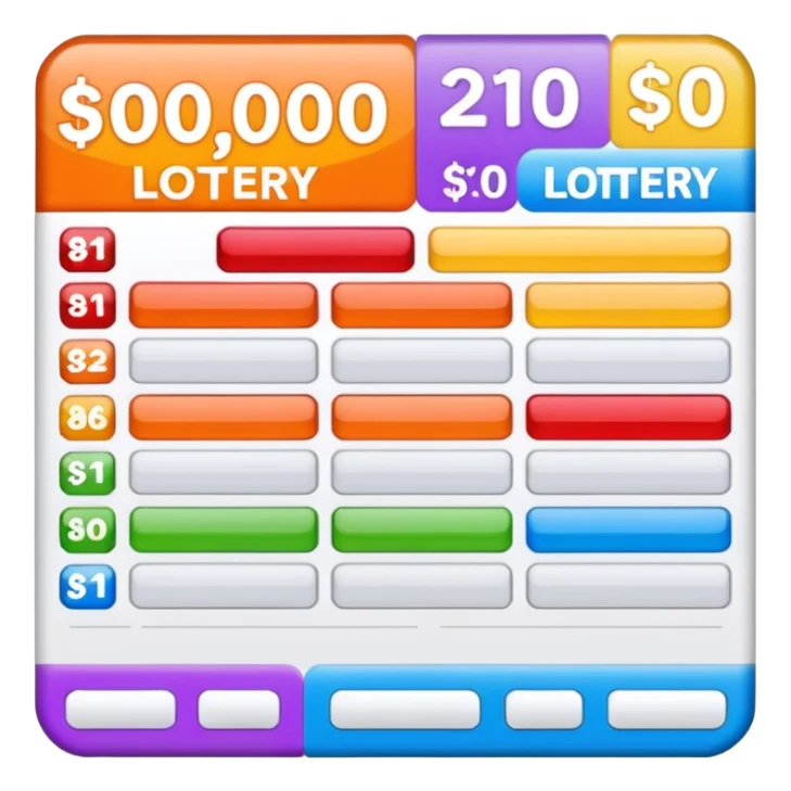 Create blank lottery coupon, clean and colorful, with different header colors and simple grid sections. No numbers, no text sticker