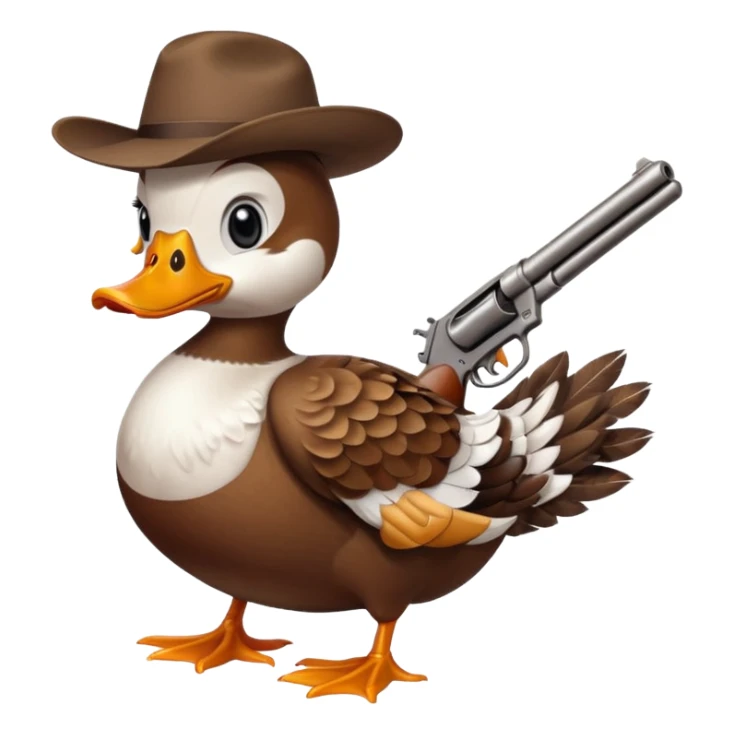 angry duck with a gun in his hand  sticker