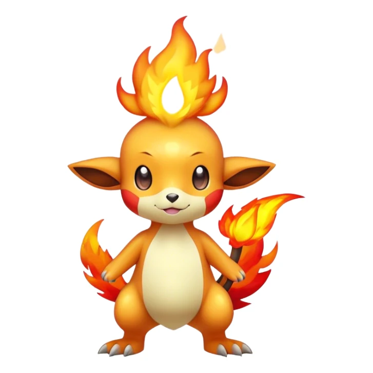 Shiny-Eeveelution-Cute-Fakemon-Fire-Pokémon-fusion full body sticker