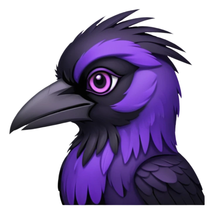 raven with purple eyes sticker