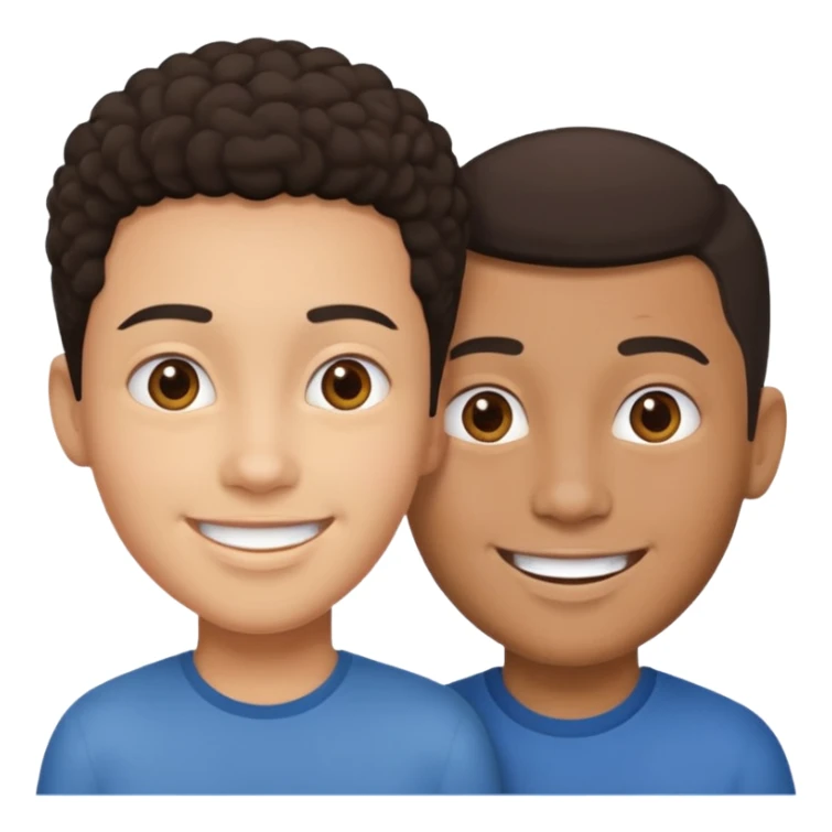 person 1 body with 2 heads  different races sticker