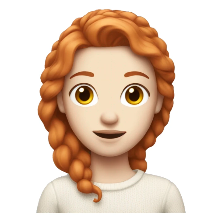 Red-haired girl with pale skin white sweater sticker