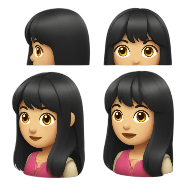 Chilean woman with dark long hair and bangs sticker