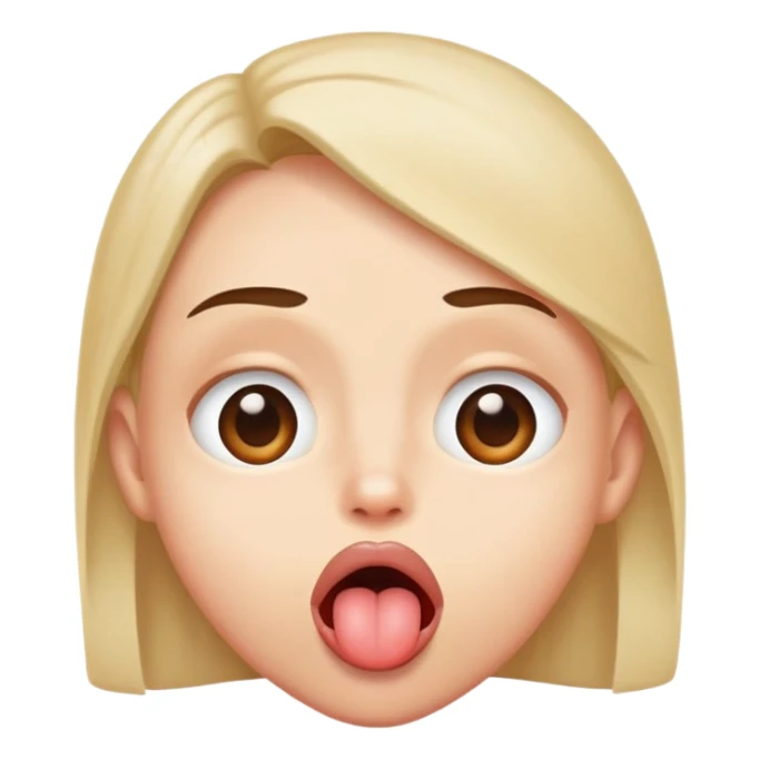 Eyes crossed and looking up with tongue out  sticker