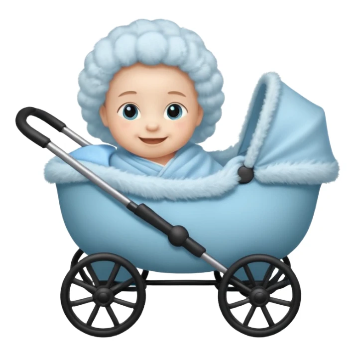 baby carriage  with baby sticker
