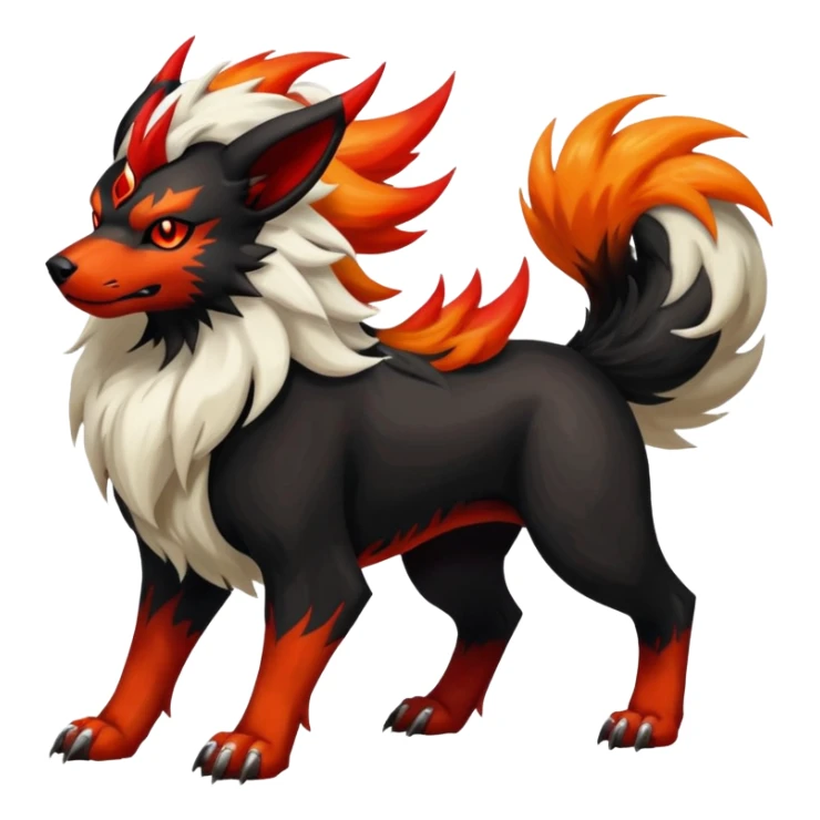 Shiny Exotic Gothic Houndoom-Arcanine-Pokémon-Fakémon-hybrid-creature sticker