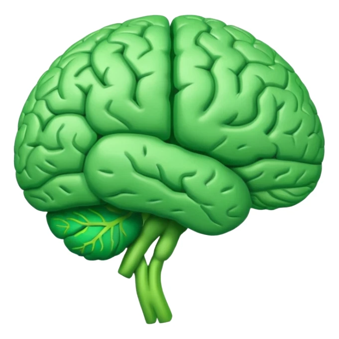 green brain with health logo plus on it sticker