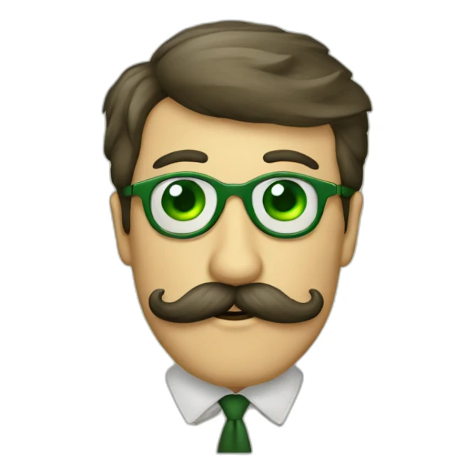 Hombre ojos verdes gafas bigote sticker