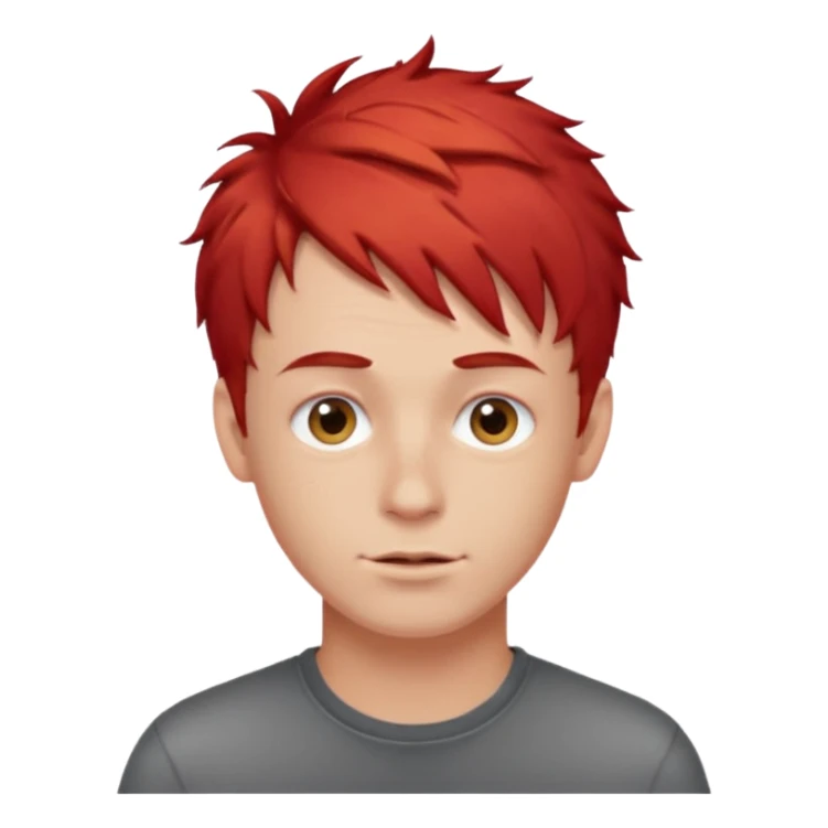 Guy with short eyelashes and red hair messy sticker