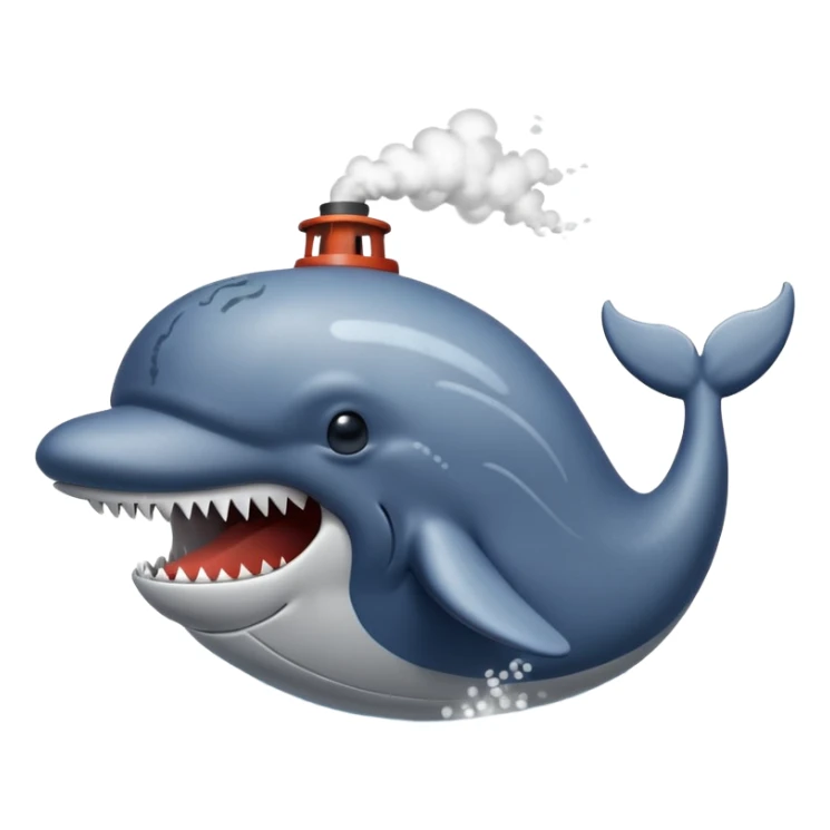 angry docker whale with steam coming from blowhole sticker
