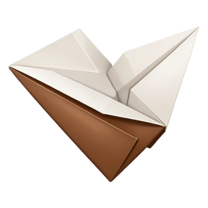 A brown heart and a white paper airplane next to it sticker