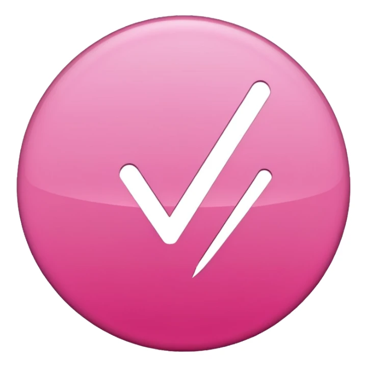 checkmark symbol in a circle in pink color that would reflect that a task has been done sticker