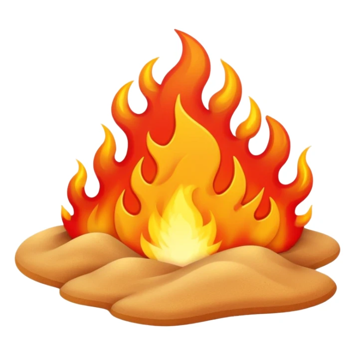 hot desert sand with flames and heat waves rising from it sticker
