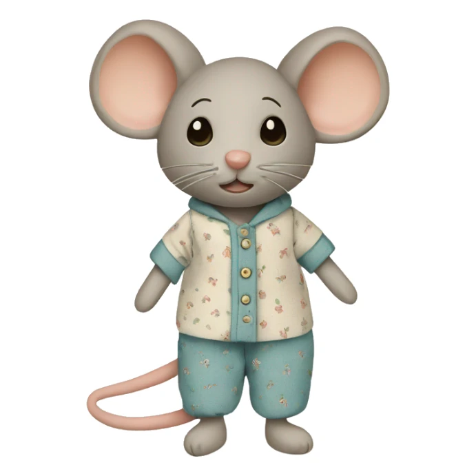 maileg fabric mouse in pajamas sticker