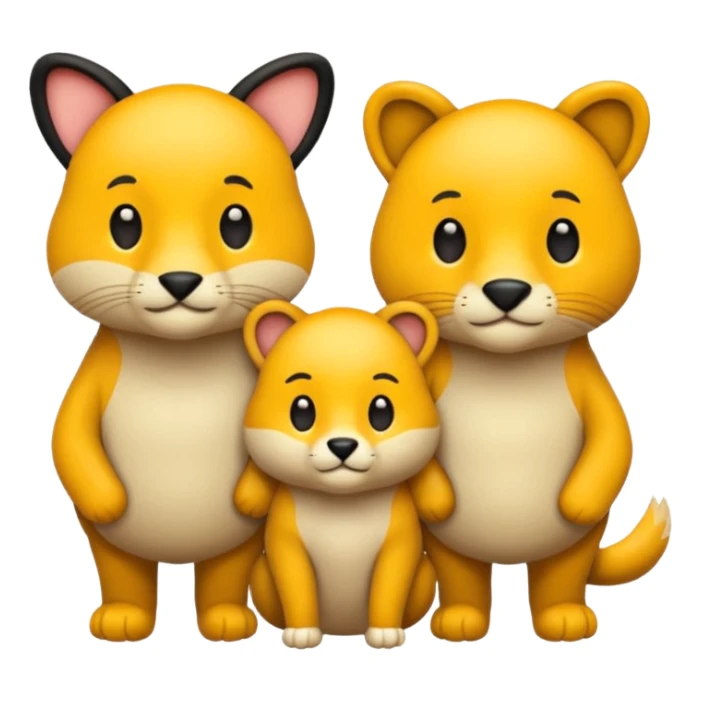 animal group with one male and two females sticker