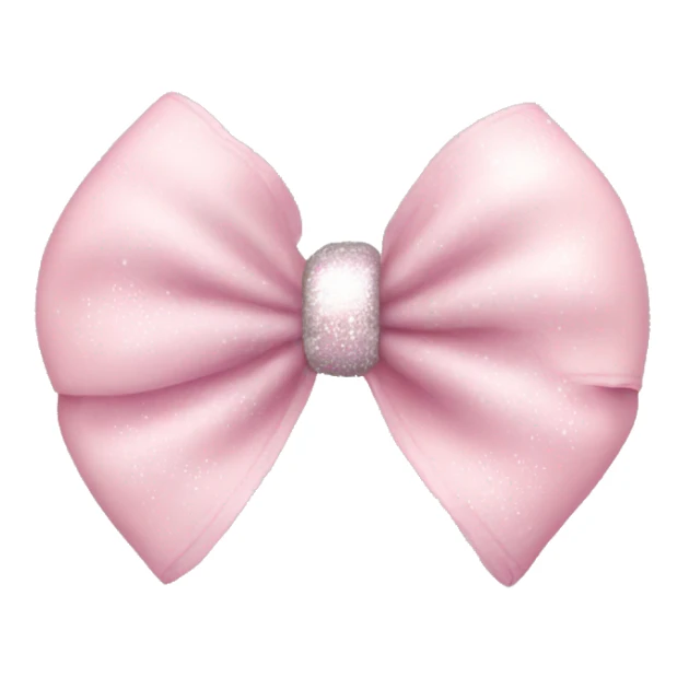 Baby pink bow with silver sparkle and transparent baby pink bubbles sticker