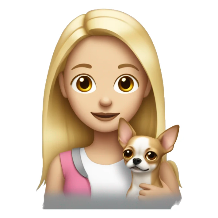 Blonde girl with chihuahua in her arms sticker