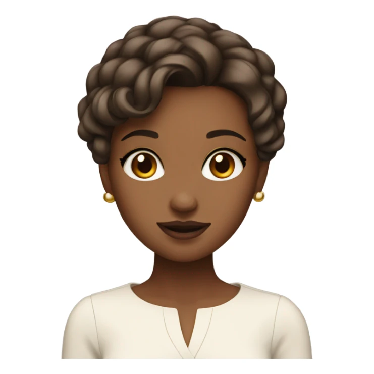 girl with short brown hair beautifully made up sticker