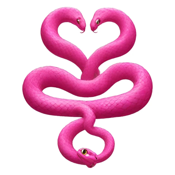 pink snake in the shape of a heart sticker