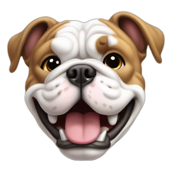 bulldog french blank and white happy sticker