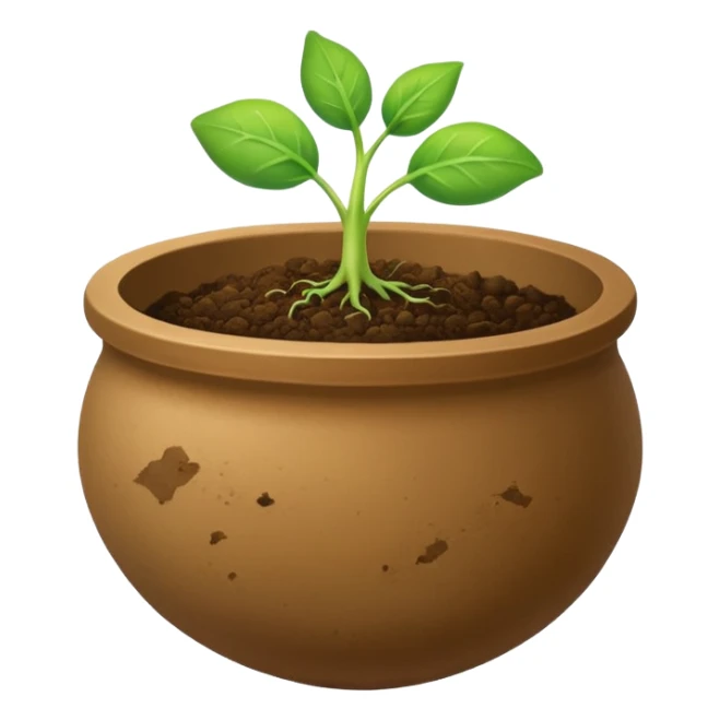 There should be soil under the sprout in the shape of an overturned bowl. sticker