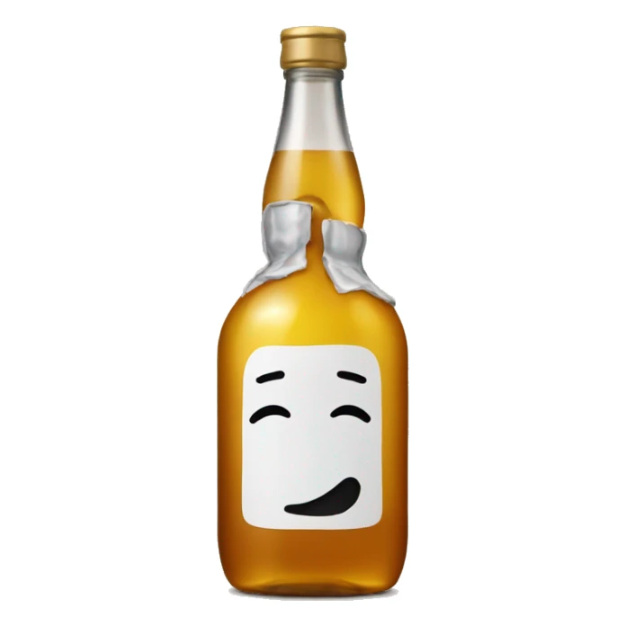 drunk face emoji with a bottle of liquor  sticker