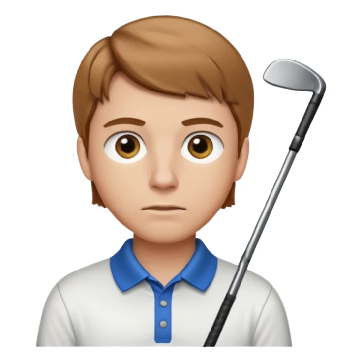A GOLF PLAYER YOUNG MAN LIGTH BROWN HAIR sticker